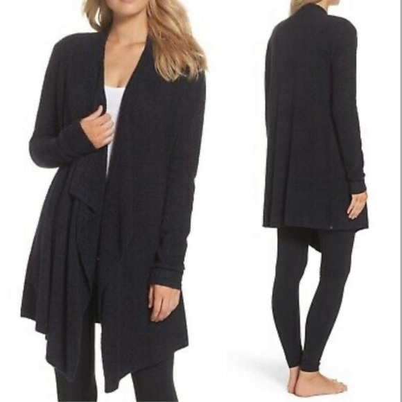 BAREFOOT DREAMS SWEATER BAMBOO CHIC LITE CALYPSO BLACK SIZE S/M - Picture 1 of 8